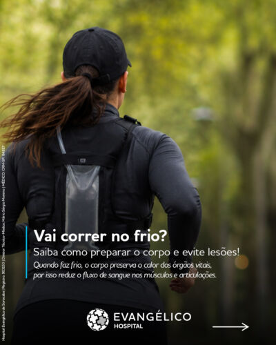 Quer descobrir qual é o segredo para praticar corrida no frio e não “travar” na largada?Passe para o lado e confira nossas dicas. Em casos de sintomas de doenças respiratórias, agende uma consulta, ou conte com nosso atendimento 24h.

Agende agora pelo WhatsApp (15) 2101-6600.

Runner Run Inverno RunningBrasil Dicas  HospitalEvangélicoDeSorocaba

Hospital Evangélico de Sorocaba
Registro: 903153
Diretor Técnico-Médico: Mário Sérgio Moreno
MÉDICO: CRM-SP: 84817